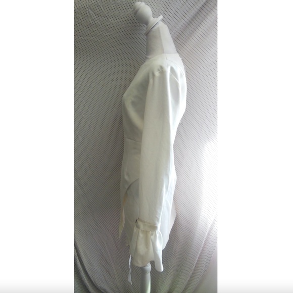 NEW ISRAELLA KOBLA White ZOLA Back Cutout LONG SLEEV Cocktail MINI DRESS 10 - Picture 7 of 16
